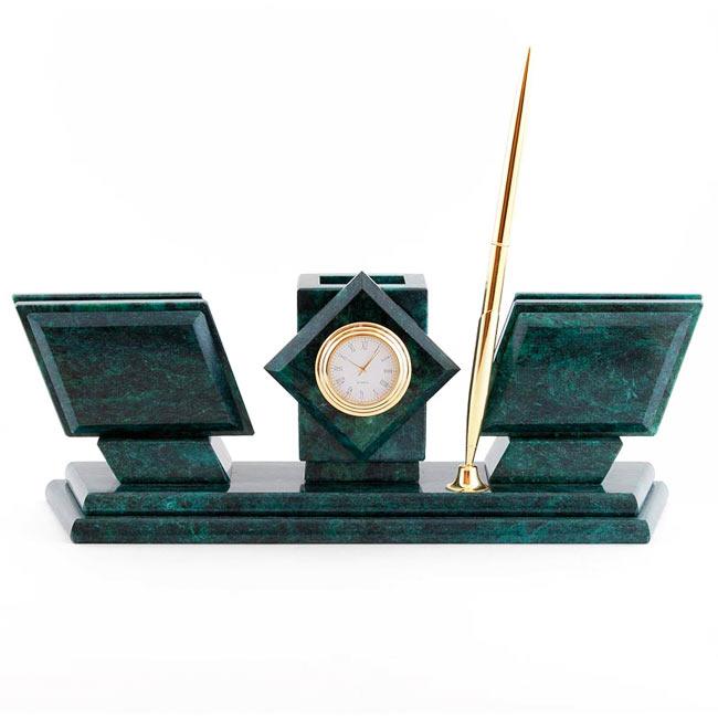 Письменный прибор из камня змеевик "Канцлер" фото 1 — 