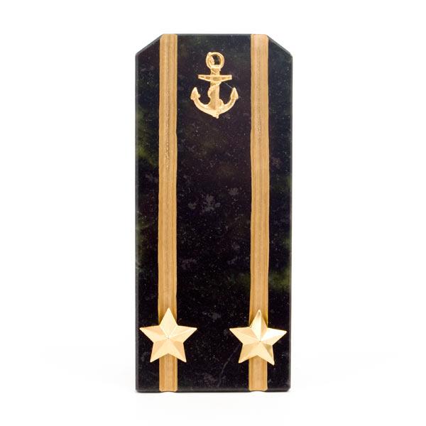 Сувенир "Погон Подполковник ВМФ" камень змеевик фото 1 — 