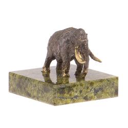Статуэтка из бронзы &quot;Мамонт&quot; на подставке из змеевика — 