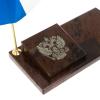 Флаг России с гербом РФ ручкой из коричневого обсидиана фото 2 — 