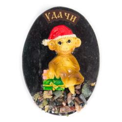 Магнит &quot;Обезьянка в колпаке &quot;Удачи&quot; змеевик — 