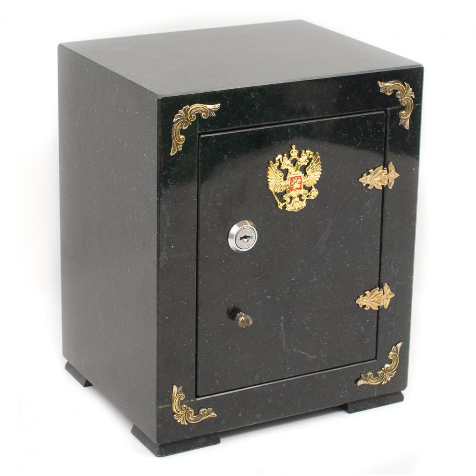 Сейф средний камень змеевик черный 19х16х24 см фото 1 — 