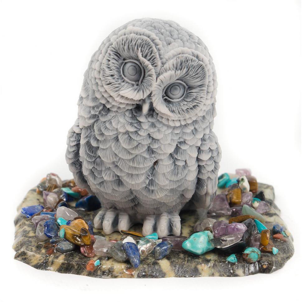 Сувенир "Сова" из мрамолита фото 1 — 