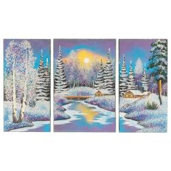 Картина модульная из камня &quot;Зимний пейзаж&quot; 30х50 см — 