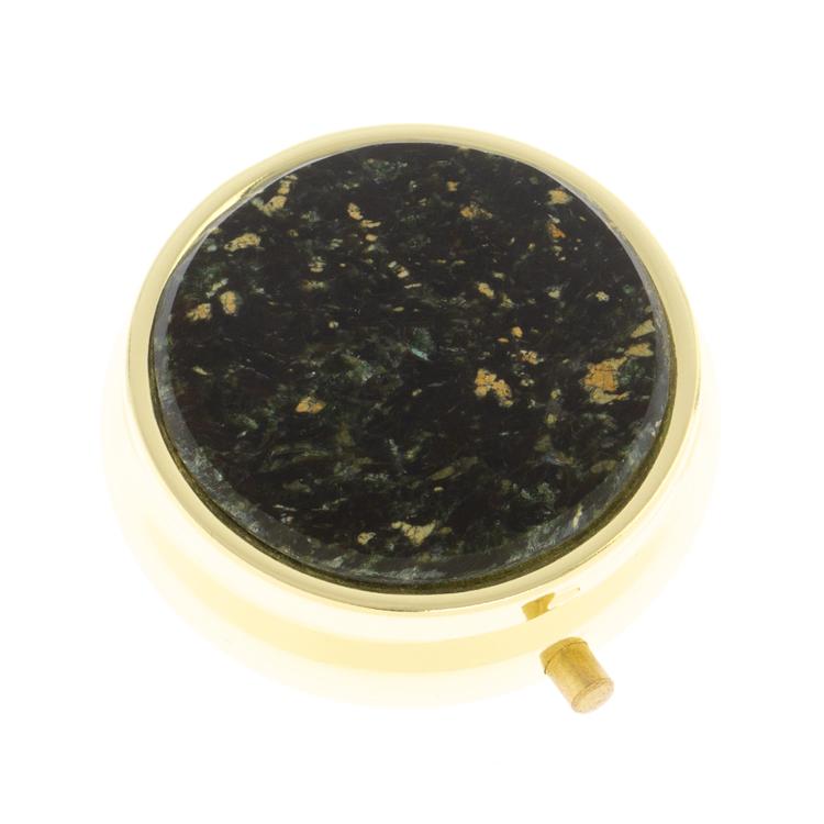 Таблетница на 3 отсека камень мусковит цвет золото фото 1 — 