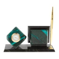 Мини-набор Куб с визитницей из из змеевика — 