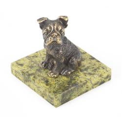Статуэтка из бронзы и змеевика &quot;Собачка средняя №2&quot; — 