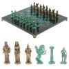 Шахматы "Александр Макендонский" фигуры бронза / патина 36х36х см змеевик фото 1 — 