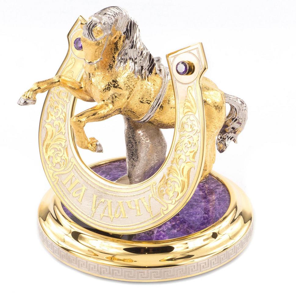 Сувенир "Подкова на удачу" чароит фото 1 — 