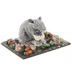 Сувенир &quot;Крыса с сыром&quot; из мрамолита — 