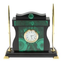 Настольные часы с ручками из малахита — 