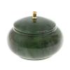Шкатулка круглая из нефрита 10х10х8 см фото 1 — 