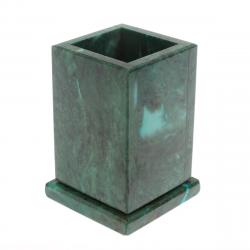 Карандашница из змеевика 8х8х11,5 см — 