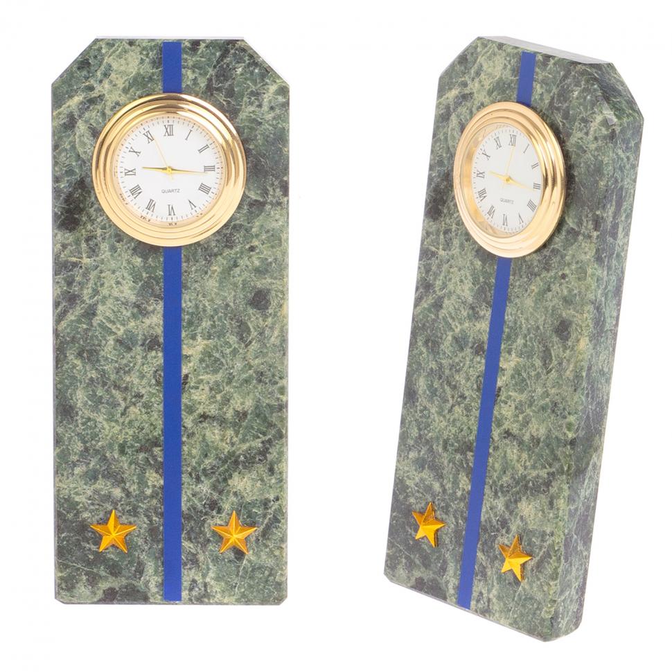 Часы "Погон лейтенант ФСБ, ФСО" камень змеевик фото 1 — 