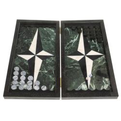 Каменные нарды &quot;Звезда&quot; камень змеевик мрамор — 