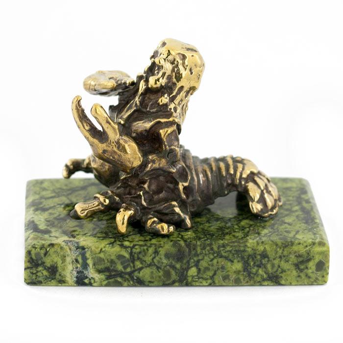 Сувенир статуэтка знак зодиака "Рак" из бронзы и камня фото 1 — 