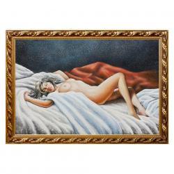 Картина &quot;Спящая обнаженная&quot; багет 46х66 см, каменная крошка — 