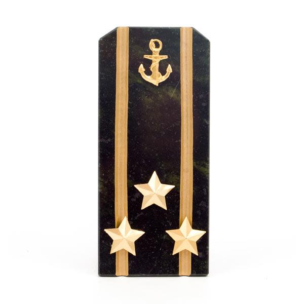 Сувенир "Погон Полковник ВМФ" камень змеевик фото 1 — 