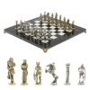 Шахматы "Галлы и Римляне" доска 36х36 см черно-белая мрамор змеевик фото 1 — 