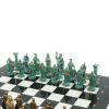 Шахматы "Римляне против Галлов" фигуры бронза / патина 36х36 см мрамор фото 4 — 