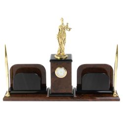 Настольный набор &quot;Фемида&quot; из обсидиана — 