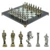 Шахматы "Римские легионеры" доска 32х32 мрамор шабровский змеевик фото 1 — 