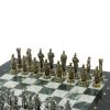 Шахматы "Римские легионеры" доска 32х32 мрамор шабровский змеевик фото 3 — 