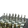 Шахматы "Римские легионеры" доска 32х32 мрамор шабровский змеевик фото 4 — 