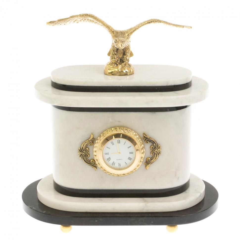 Часы "Орел" мрамор бронза фото 1 — 