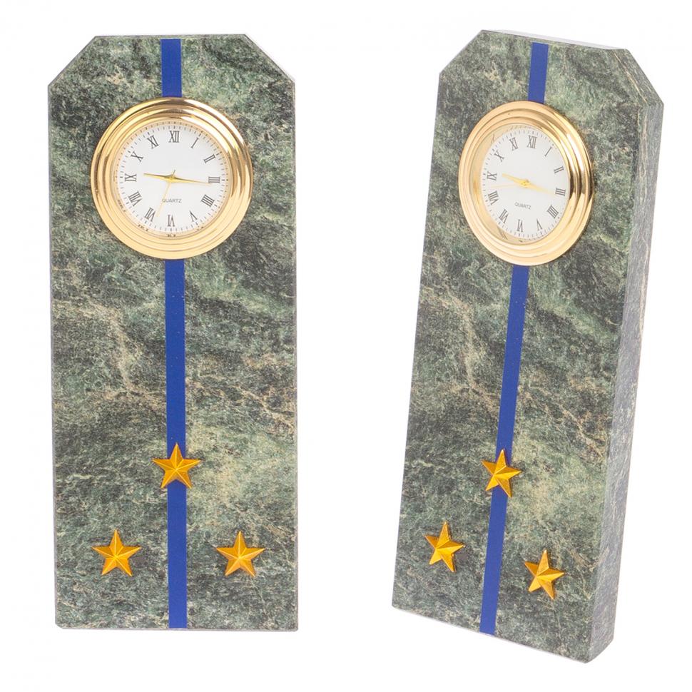 Часы "Погон старший лейтенант ФСБ, ФСО" камень змеевик фото 1 — 