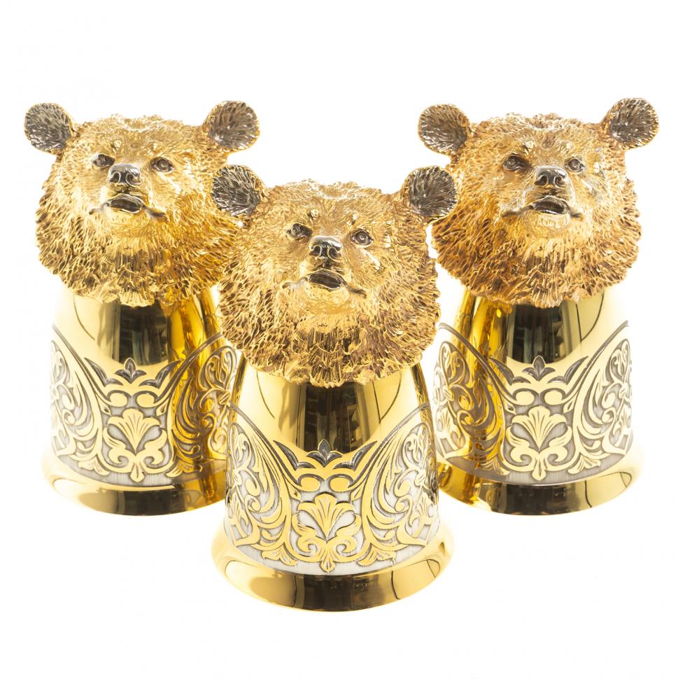 Стопки перевертыши "Медведь" 60 мл 3 шт Златоуст фото 1 — 