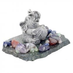 Сувенир из мрамолита &quot;Слоник с мячом&quot; — 