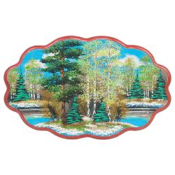 Панно с рисунком из камня &quot;Весенний пейзаж&quot; 45х29 см — 