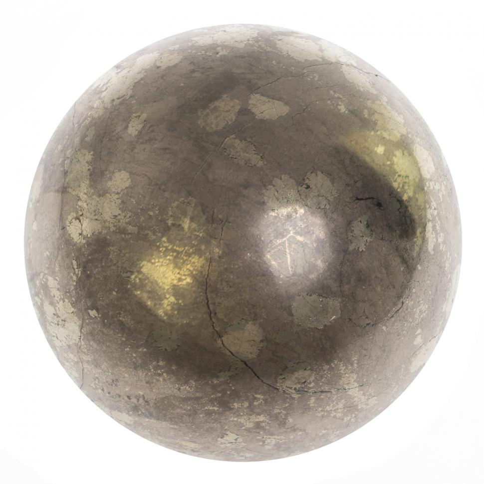 Шар из камня пирит диаметром 9,7 см фото 1 — 