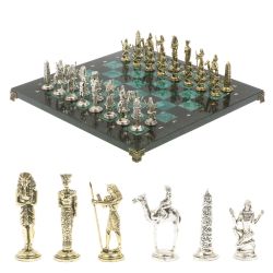 Шахматы сувенирные &quot;Древний Египет&quot; доска 40х40 см шабровский змеевик — 