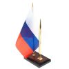 Подставка под ручку с флагом РФ из яшмы 10х7х25 см фото 2 — 