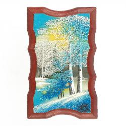 Панно прямоугольное &quot;Зима&quot; 18х11 см каменная крошка — 