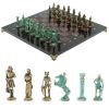 Шахматы "Римляне против Галлов" фигуры бронза / патина 36х36 см лемезит змеевик фото 1 — 