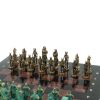 Шахматы "Римляне против Галлов" фигуры бронза / патина 36х36 см лемезит змеевик фото 3 — 