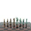 Шахматы "Римляне против Галлов" фигуры бронза / патина 36х36 см лемезит змеевик фото 5 — 