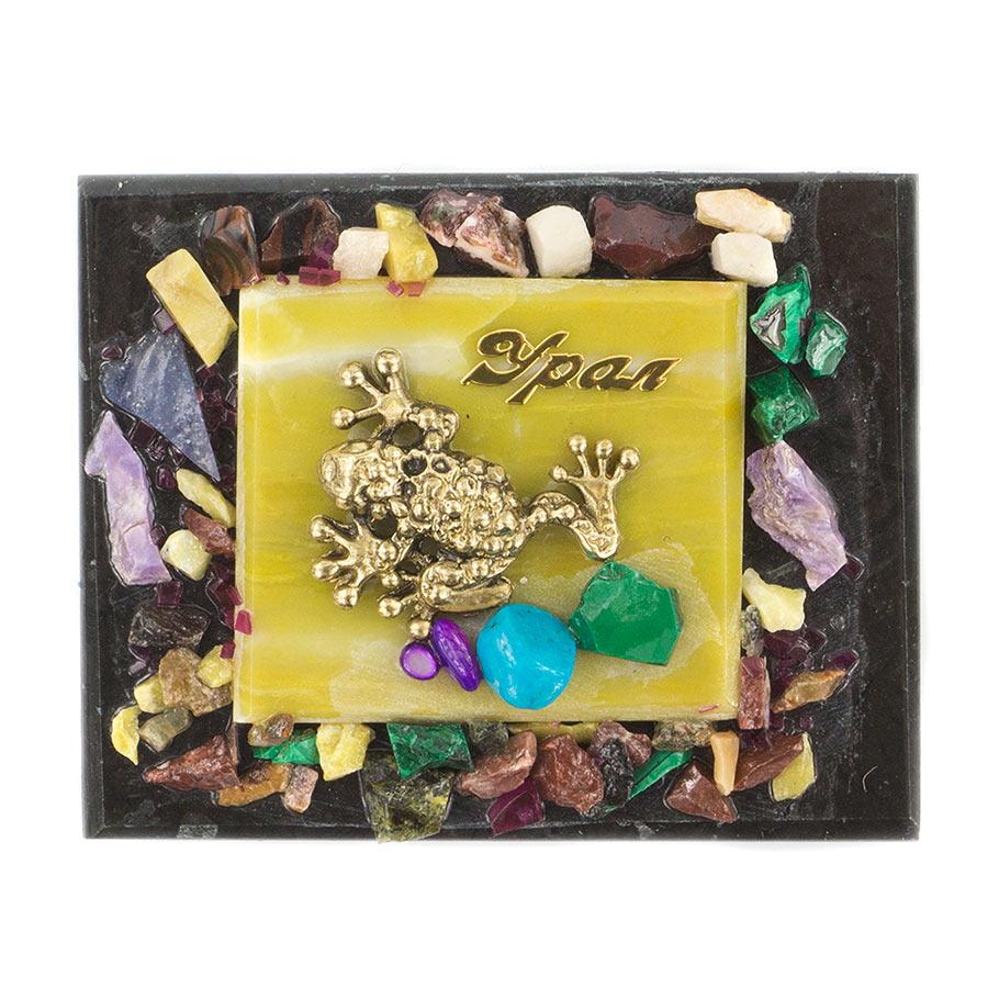 Магнит с лягушкой "Урал" змеевик фото 1 — 