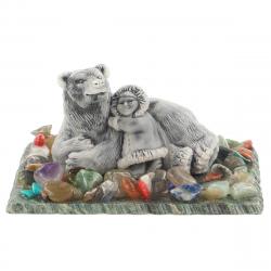 Сувенир из мрамолита &quot;Девочка с медведем&quot; — 