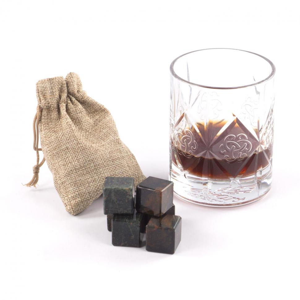 Камни для охлаждения виски комплект 6 кубиков офиокальцит фото 1 — 