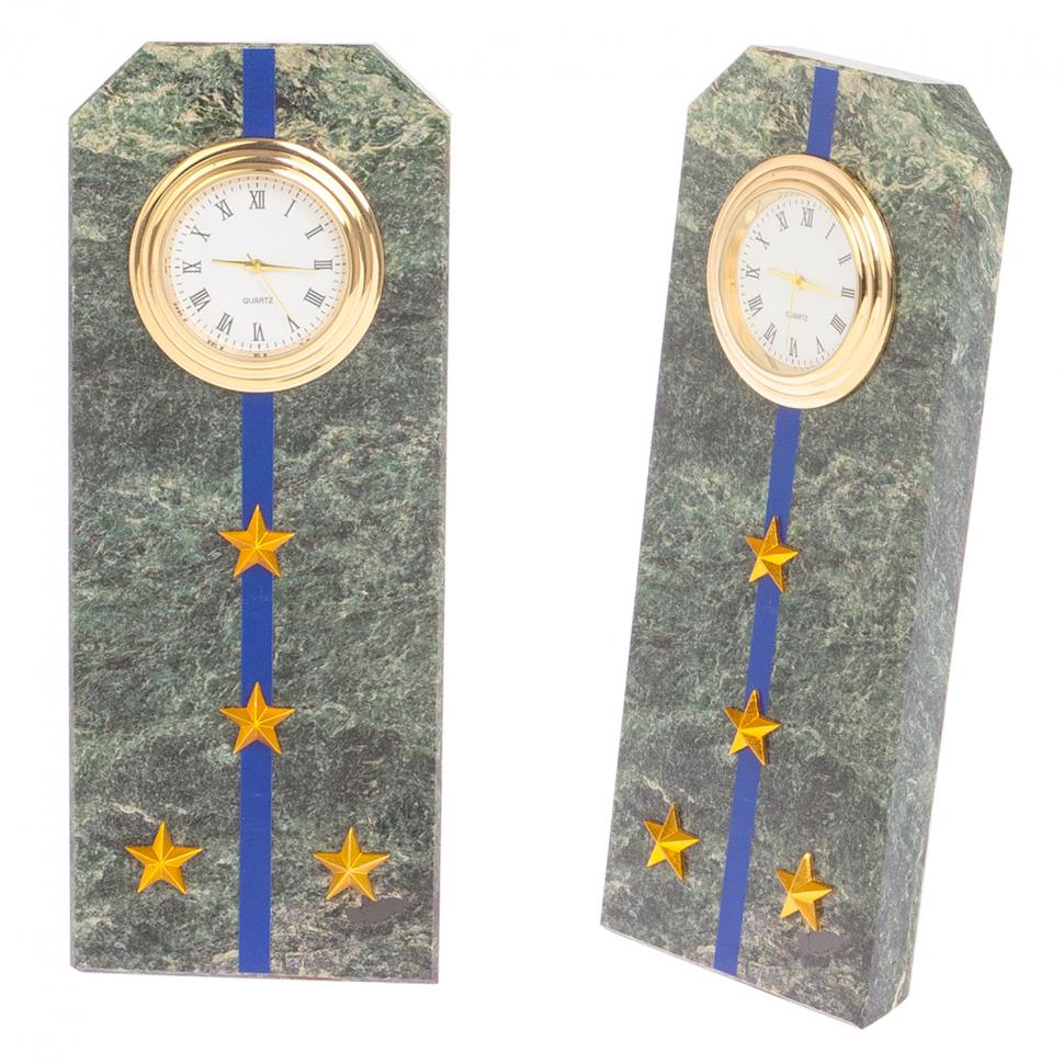 Часы "Погон капитан ФСБ, ФСО" камень змеевик фото 1 — 