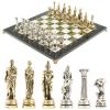 Шахматы "Атлас" доска 44х44 см мрамор змеевик фигуры металлические фото 1 — 
