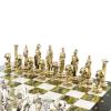 Шахматы "Атлас" доска 44х44 см мрамор змеевик фигуры металлические фото 4 — 
