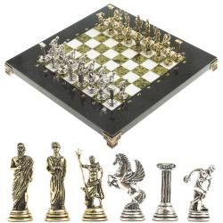 Шахматы &quot;Олимпийские игры&quot; доска 28х28 см мрамор змеевик — 