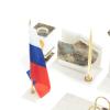 Письменный прибор с гербом и флагом России камень мрамор, офиокальцит фото 3 — 
