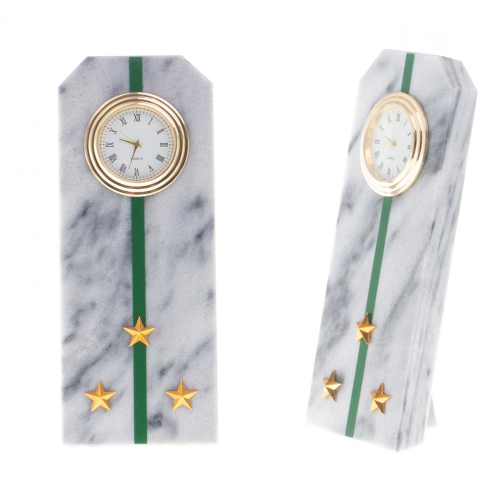 Часы "Погон старший лейтенант ПС ФСБ" из мрамора фото 1 — 
