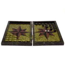 Нарды &quot;Звезда&quot; из камня змеевик, лемезит — 